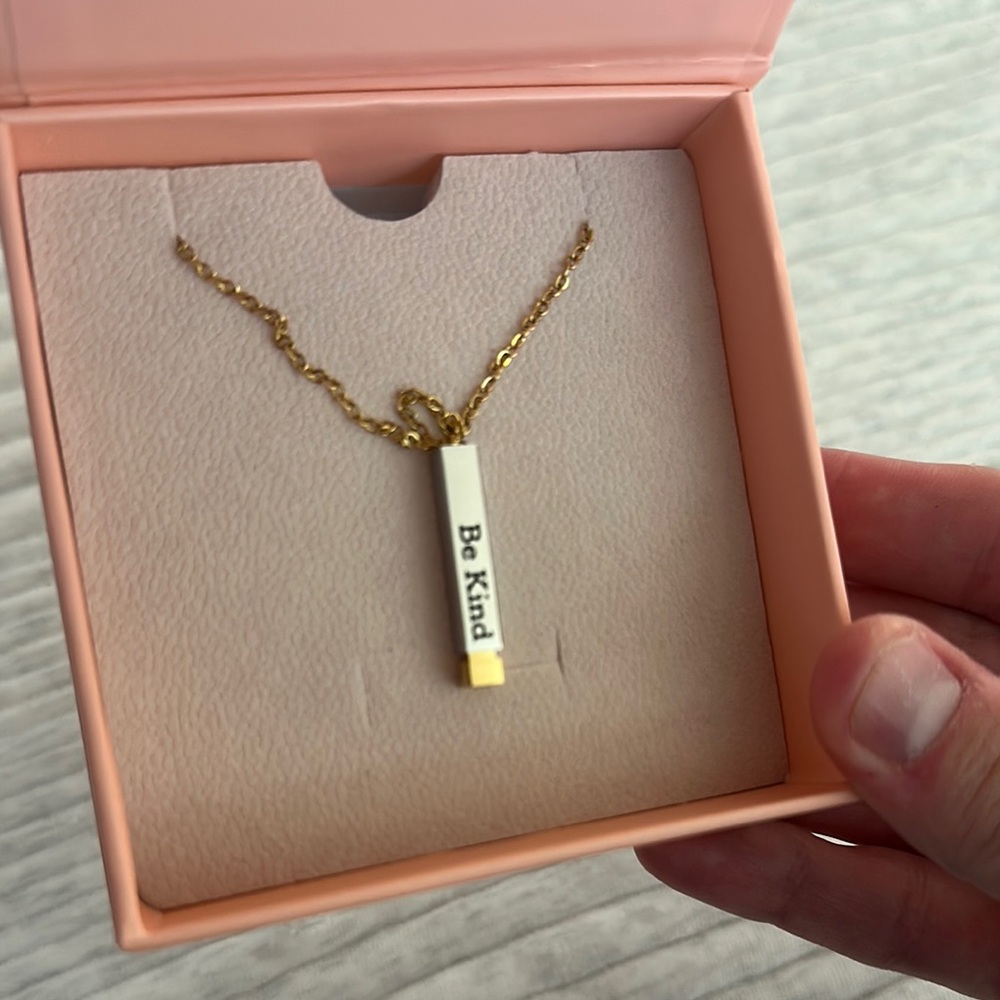 Gold 'Be Kind' Pendant Necklace